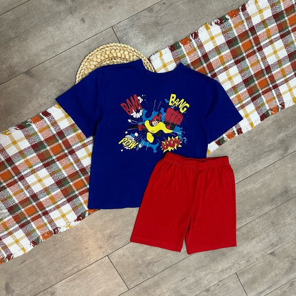 DC Comics Marvel Little Boys Pajamas/ Play Set Shorts & Graphic Tee Size 4/5 - Picture 6 of 15